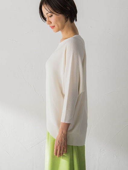 【WEB限定サイズあり】【洗えるニット】ECOCUWOOLドルマンニットプルオーバー≪シワになりにくい≫