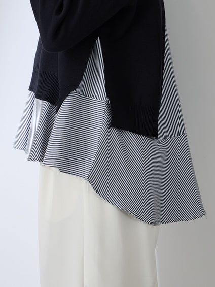 サイドスリットニット×ペプラムヘムインナーSET