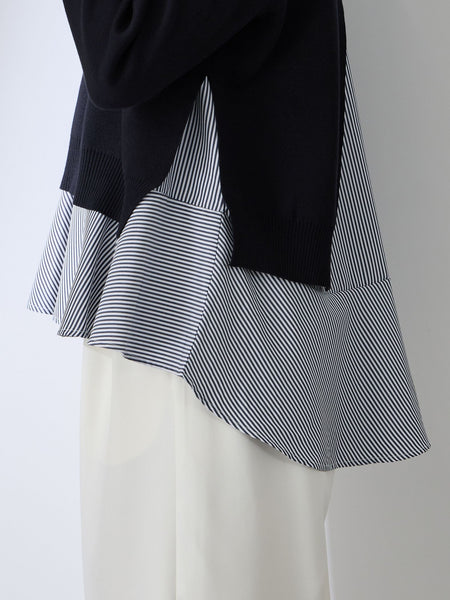 サイドスリットニット×ペプラムヘムインナーSET