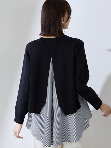 サイドスリットニット×ペプラムヘムインナーSET