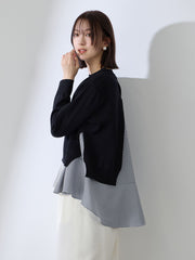 サイドスリットニット×ペプラムヘムインナーSET