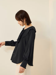 ヴィンテージツイルビッグカラーブラウス