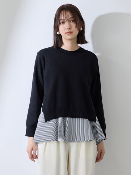 サイドスリットニット×ペプラムヘムインナーSET