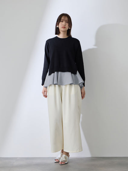 サイドスリットニット×ペプラムヘムインナーSET