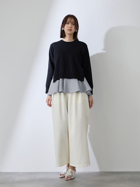 サイドスリットニット×ペプラムヘムインナーSET