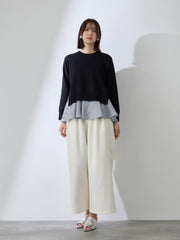 サイドスリットニット×ペプラムヘムインナーSET