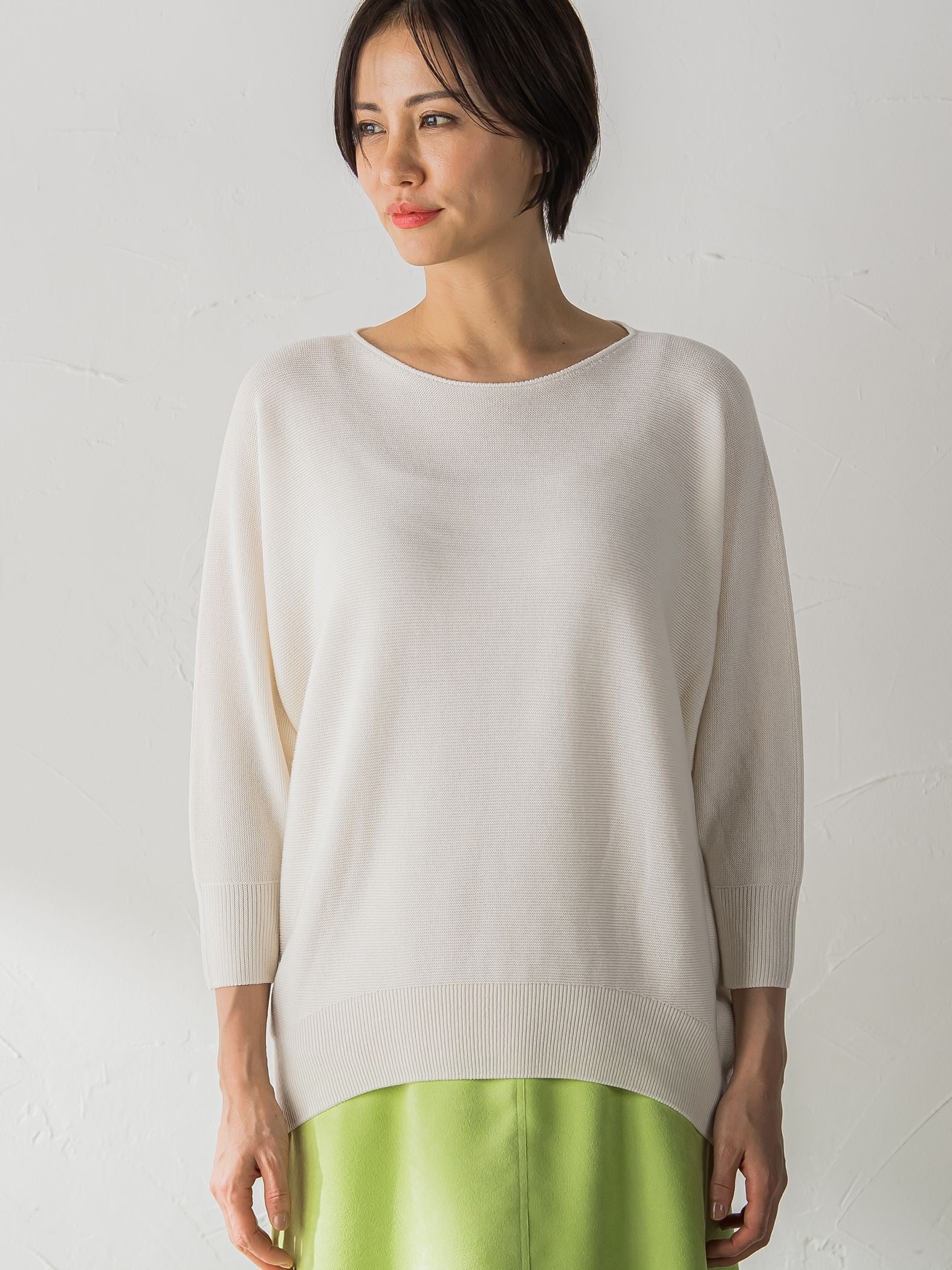 【WEB限定サイズあり】【洗えるニット】ECOCUWOOLドルマンニットプルオーバー≪シワになりにくい≫