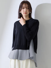 サイドスリットニット×ペプラムヘムインナーSET