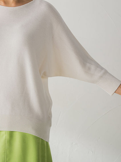 【WEB限定サイズあり】【洗えるニット】ECOCUWOOLドルマンニットプルオーバー≪シワになりにくい≫