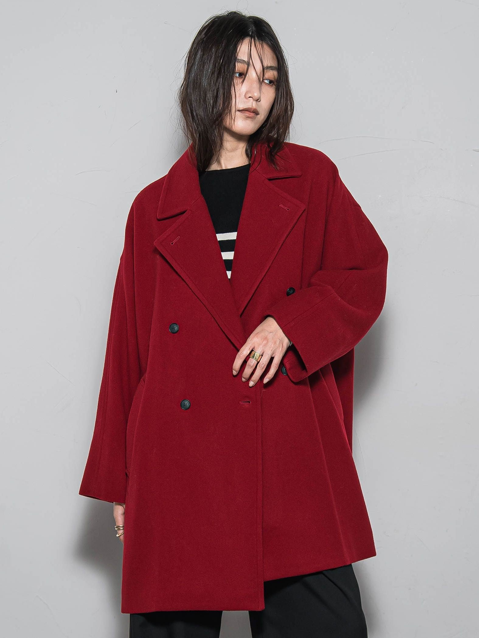 ラムウールダブルカラーコート