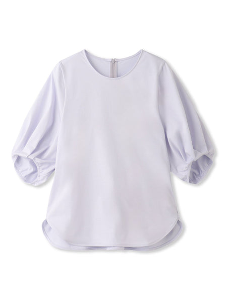 【WEB限定】きれいめハーフスリーブカットソー ≪接触冷感／洗濯機OK≫