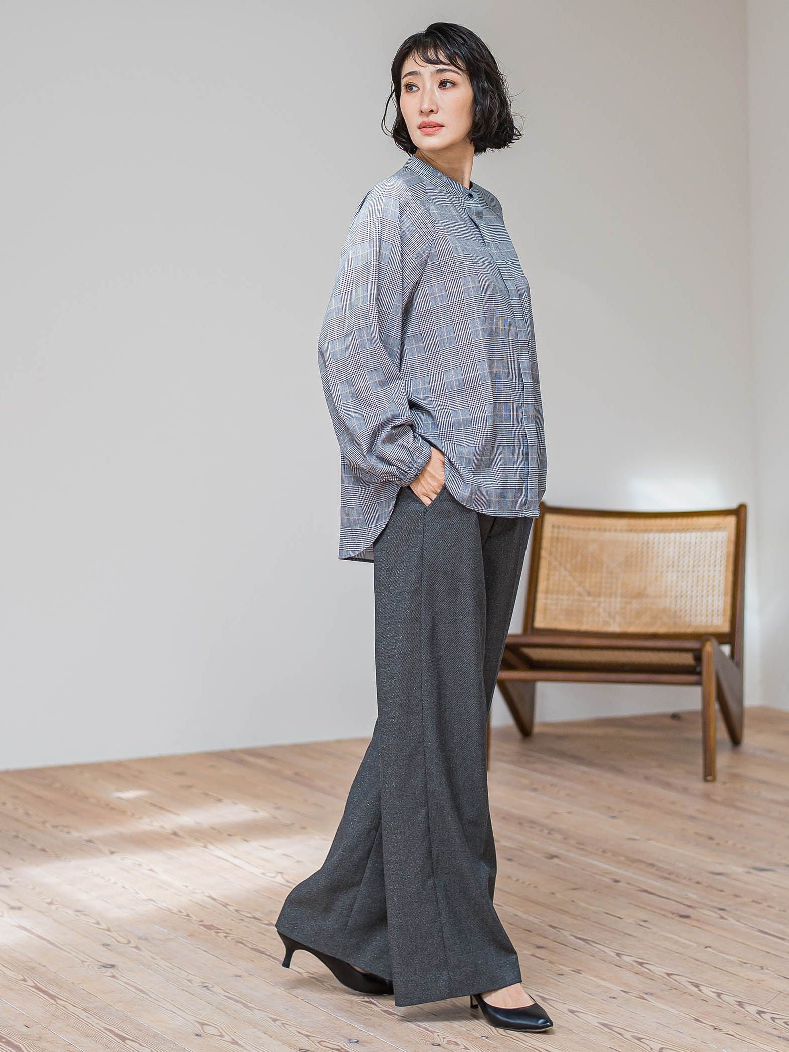 キラメキストレッチワイドパンツ≪洗濯機で洗える≫