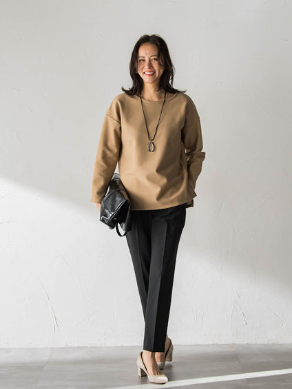 【WEB限定】美シルエット裏起毛ストレッチパンツ≪13号あり/毛玉防止≫