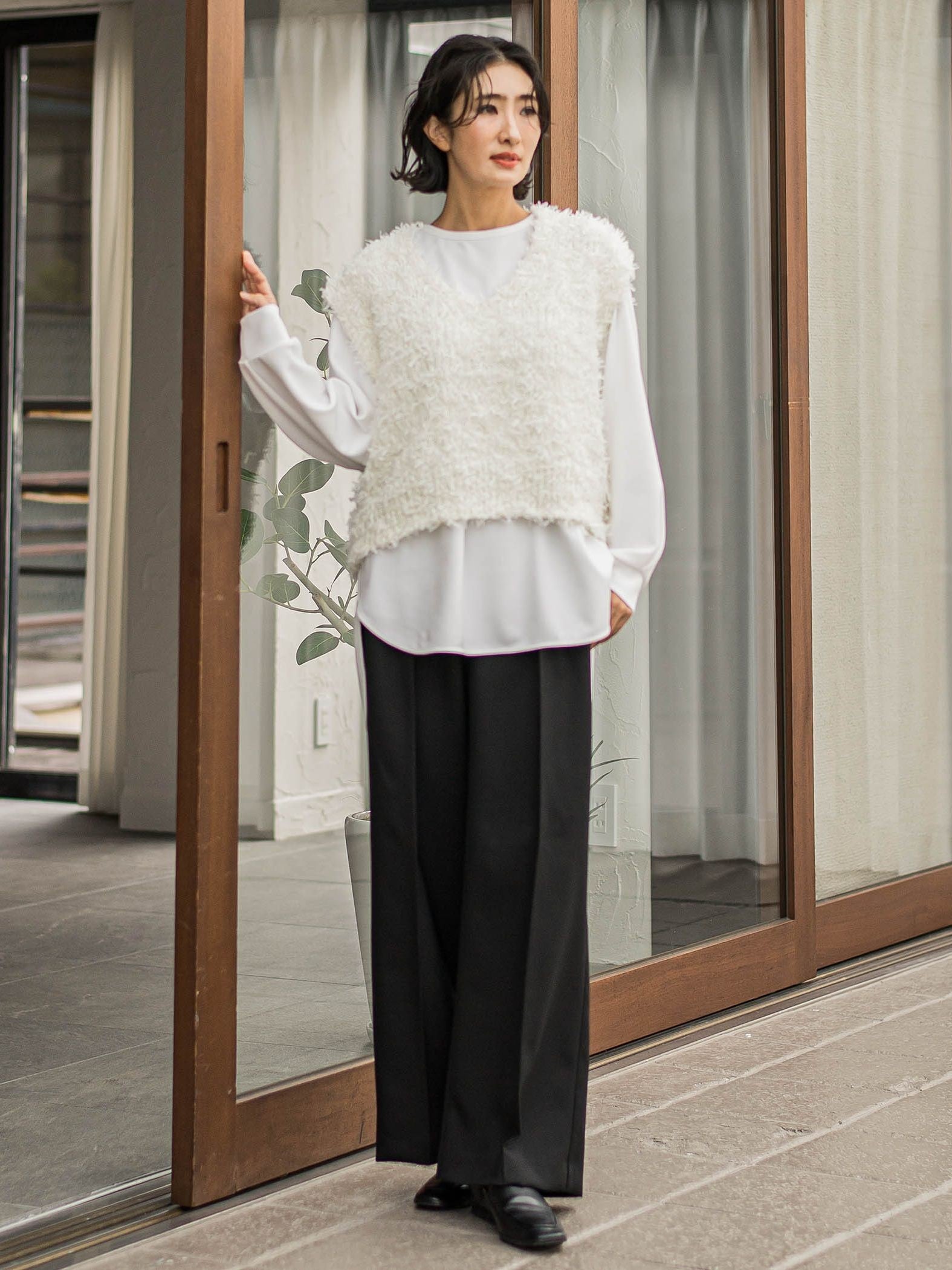 【WEB限定】タックワイドパンツ≪洗濯機で洗える≫