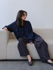 Bicolor curve pants【日本製】≪手洗い可能≫