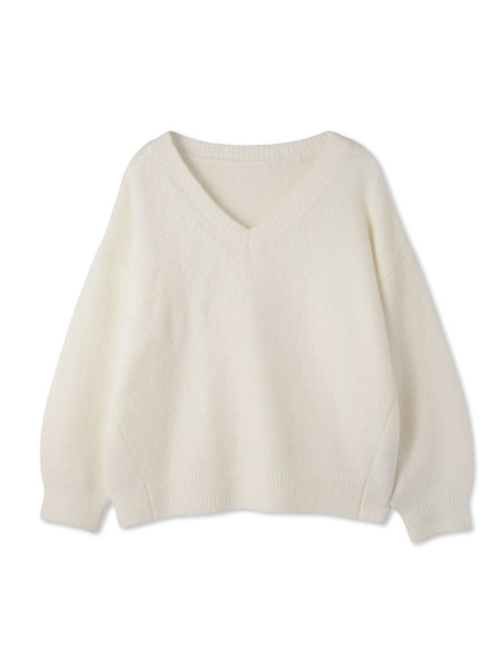 ウール混Vネックニットプルオーバー≪手洗い可能≫