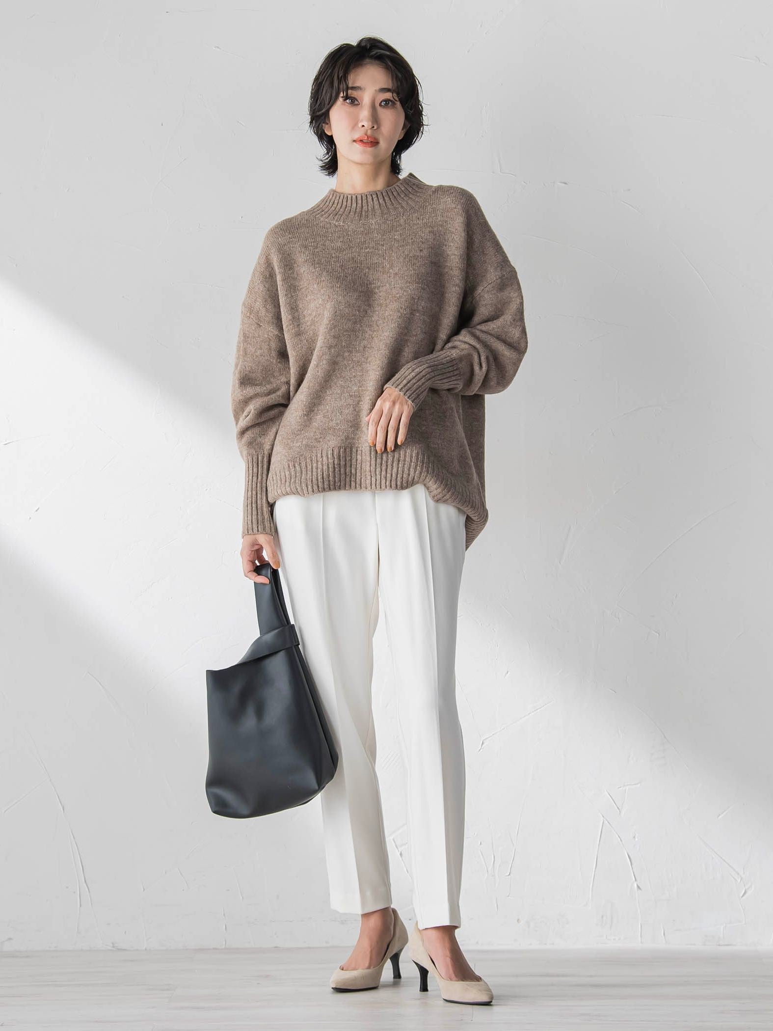 両面起毛2WAYストレッチテーパードパンツ