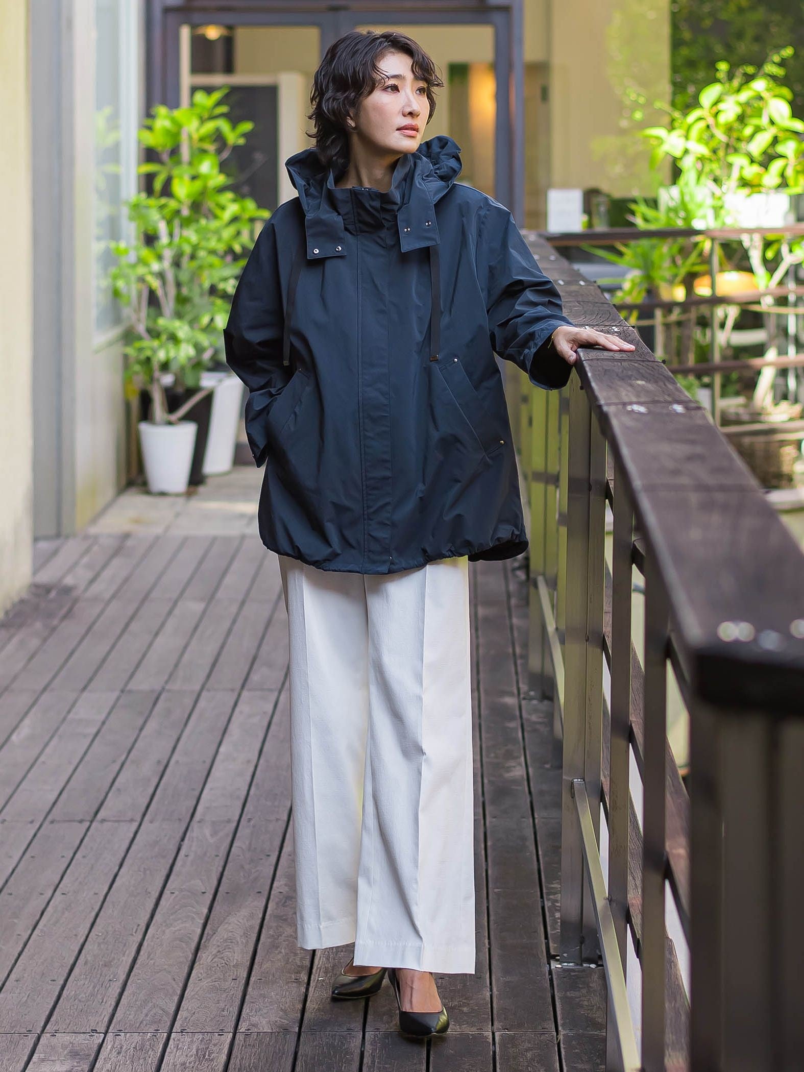 【WEB限定/+5cm丈長め】シェルタリングワイドパンツ