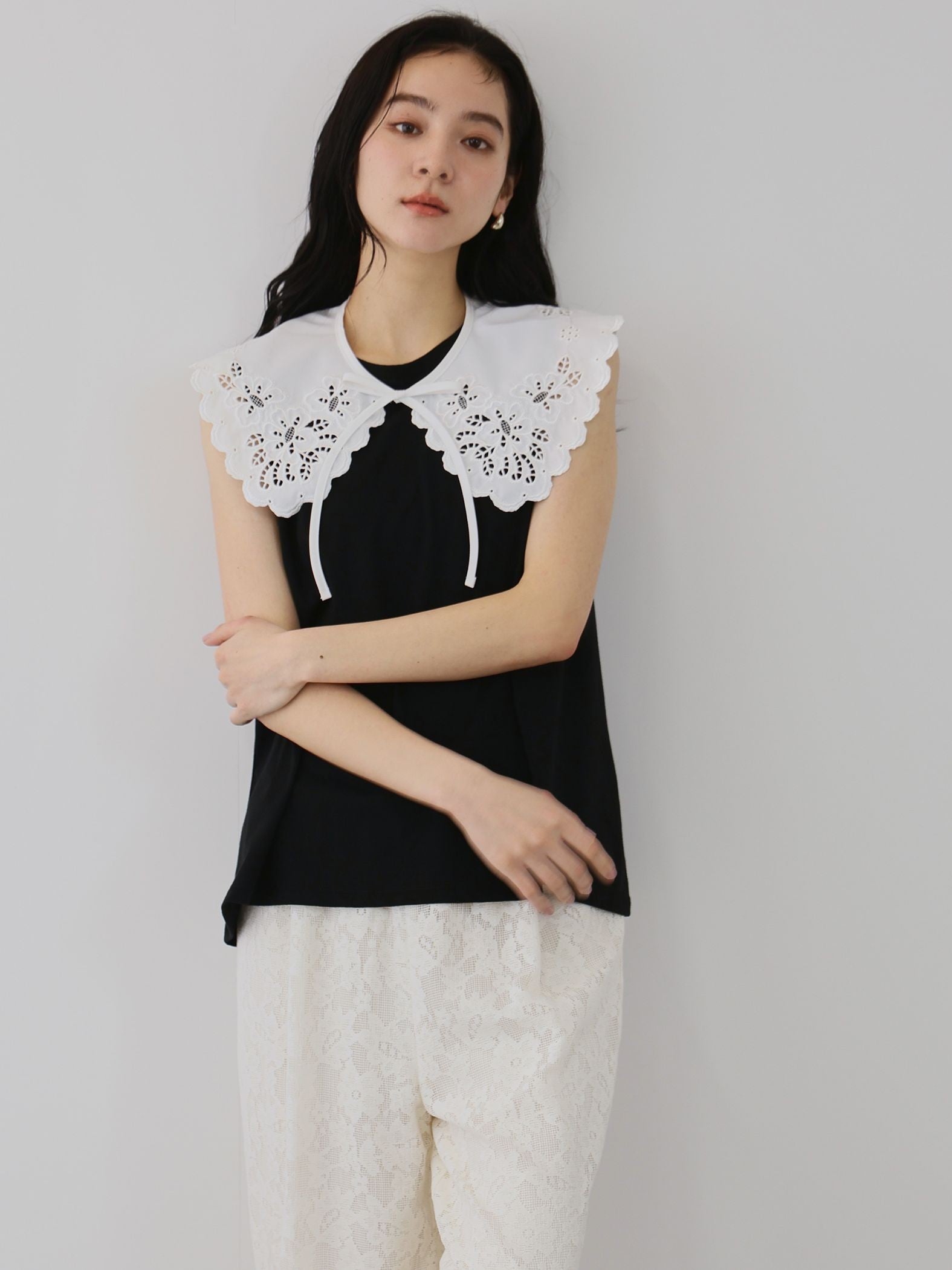 セパレートスカラップレースカラープルオーバー