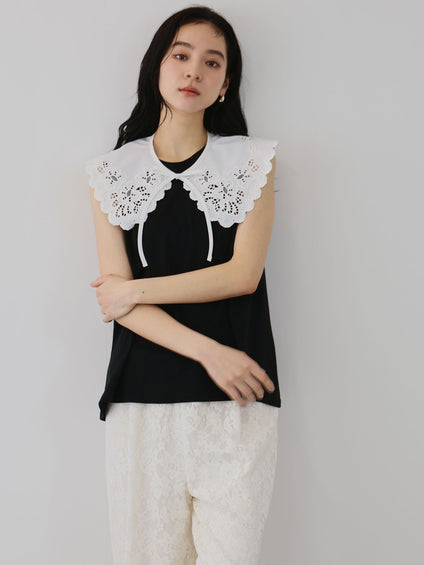 セパレートスカラップレースカラープルオーバー