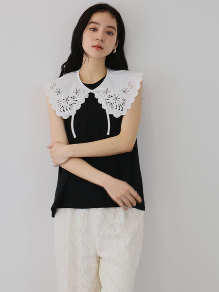 セパレートスカラップレースカラープルオーバー