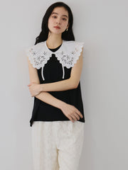 セパレートスカラップレースカラープルオーバー