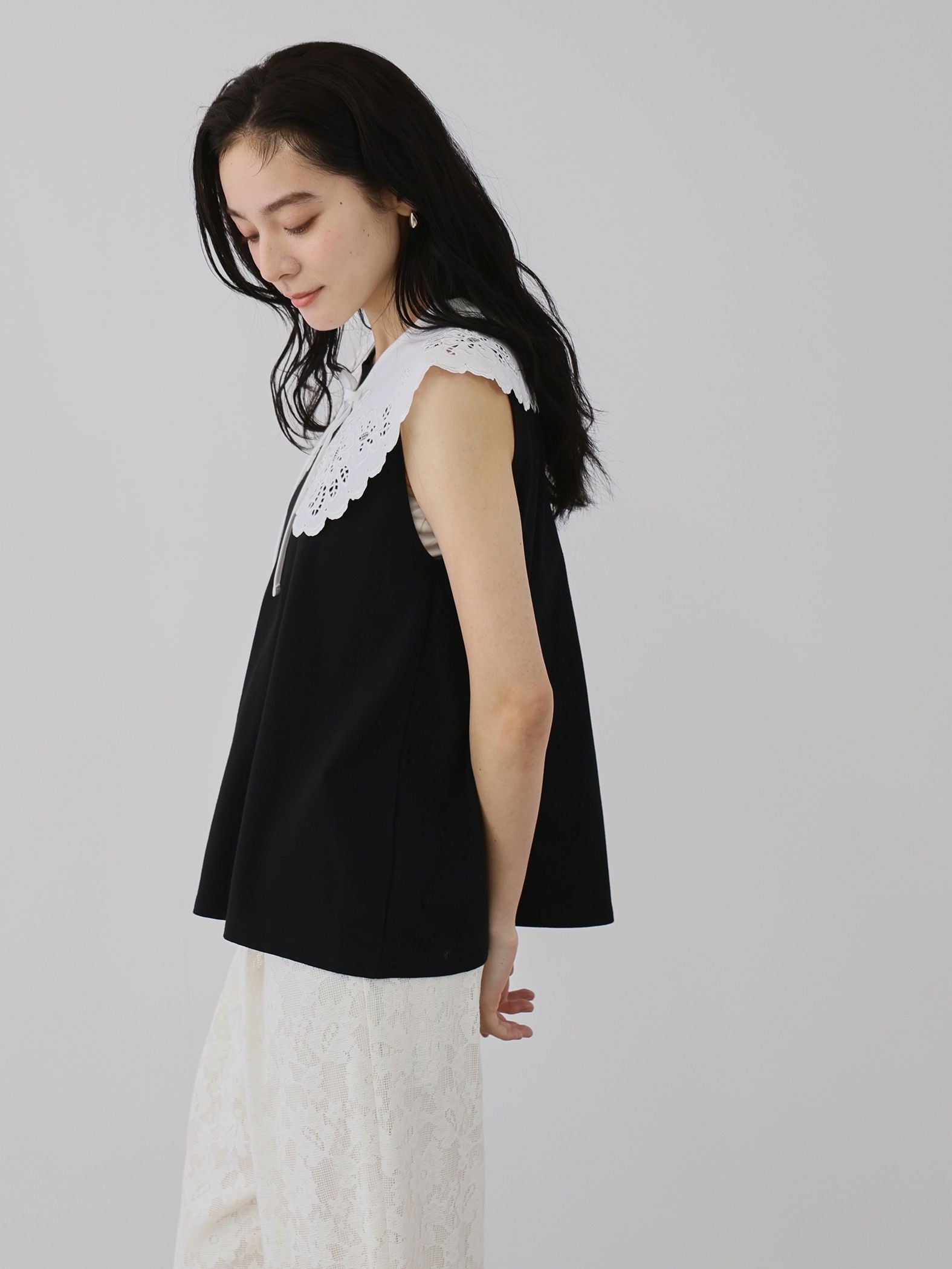 セパレートスカラップレースカラープルオーバー