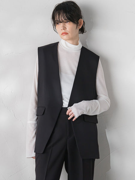 【大きいサイズ】パウダーツイルストレッチジレ≪洗濯機で洗える/防シワ/セットアップ対応≫