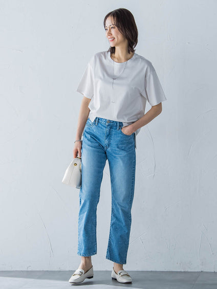 【WEB限定】【3サイズ】コットン汗じみ防止カットソー≪洗える/接触冷感≫