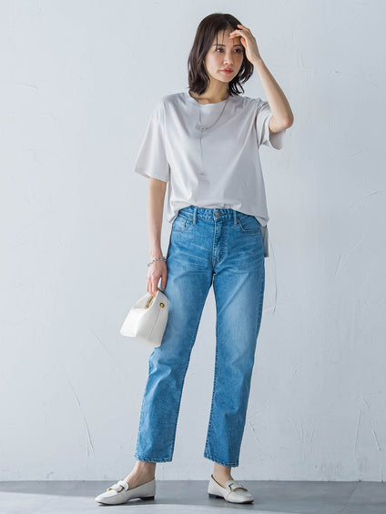 【WEB限定】【3サイズ】コットン汗じみ防止カットソー≪洗える/接触冷感≫