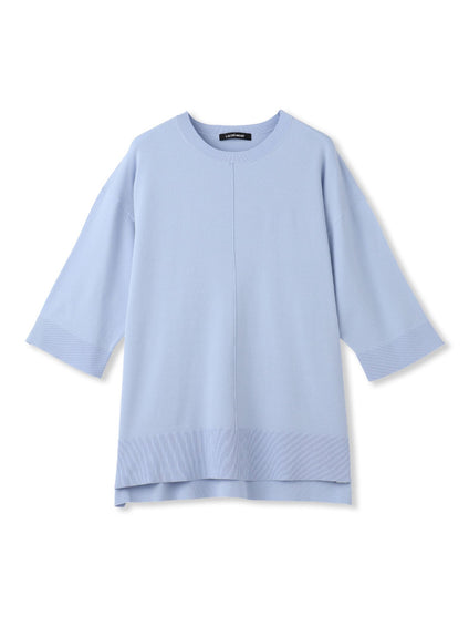 【カタログ掲載】5分袖Tシャツライクニット≪手洗い可能≫