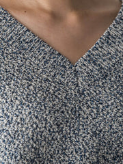 デニムドッキングVネックニットプルオーバー≪洗濯機で洗える≫