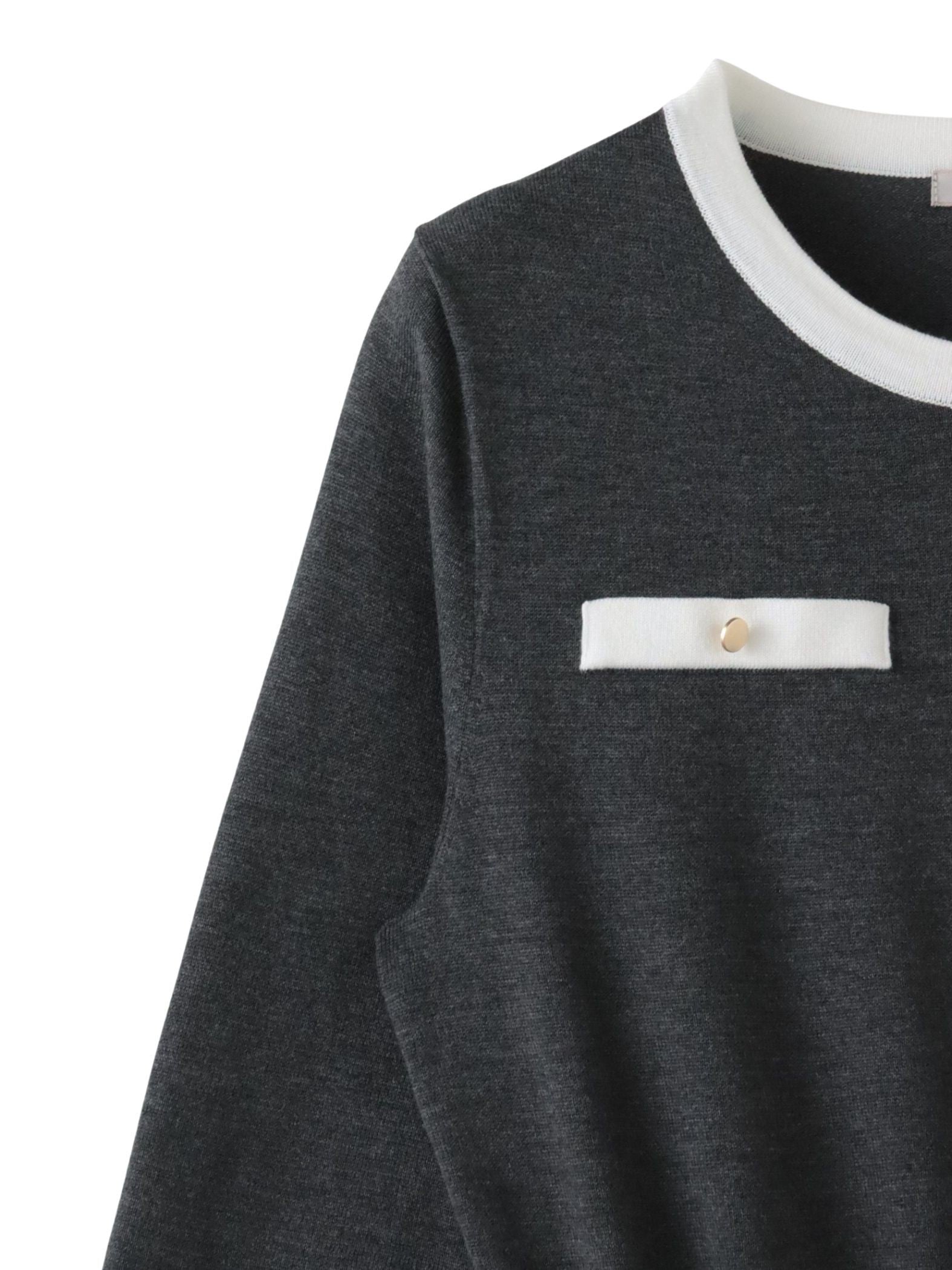 バイカラーニットワンピース