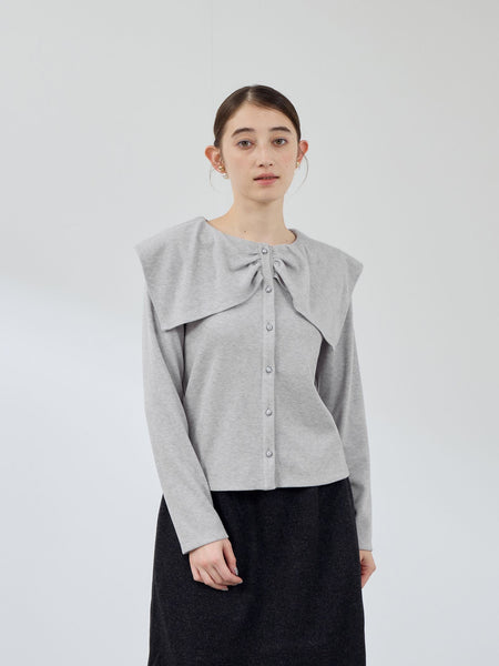 Wフェイス天竺ビッグカラートップス≪手洗い可能≫