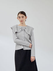 Wフェイス天竺ビッグカラートップス≪手洗い可能≫