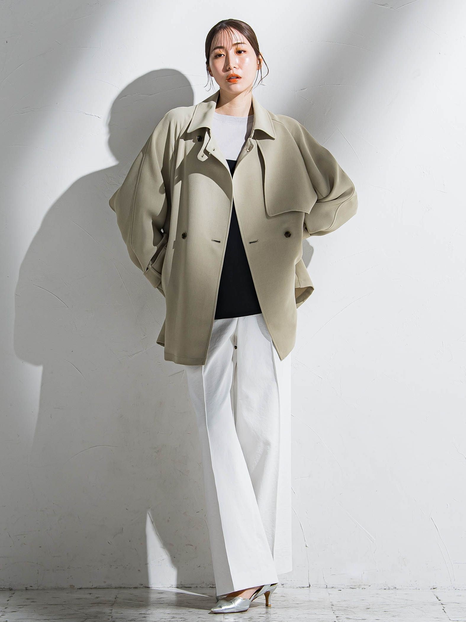 【WEB限定】シェルタリングワイドパンツ≪洗濯機で洗える≫