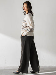 両面起毛ドロストワイドパンツ