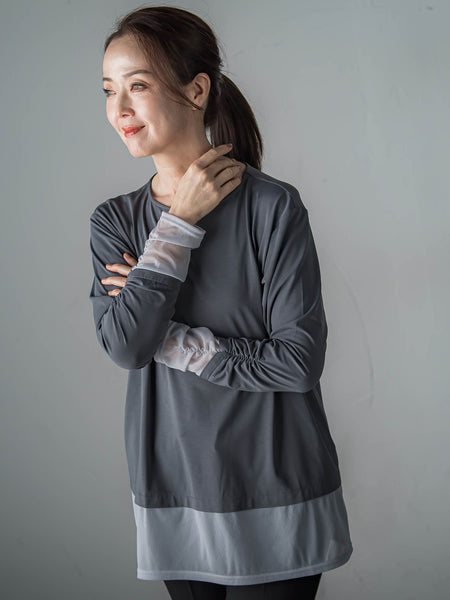 【WEB限定/大きいサイズ】”着映え万能ロンＴ”シアードッキング≪洗濯機で洗える≫