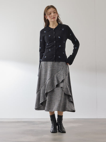 ツィードライクアシメフリルスカート≪手洗い可能≫