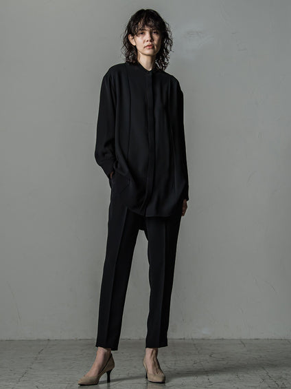 ダブルクロス2WAYロングシャツブラウス≪洗濯機で洗える/セットアップ対応≫