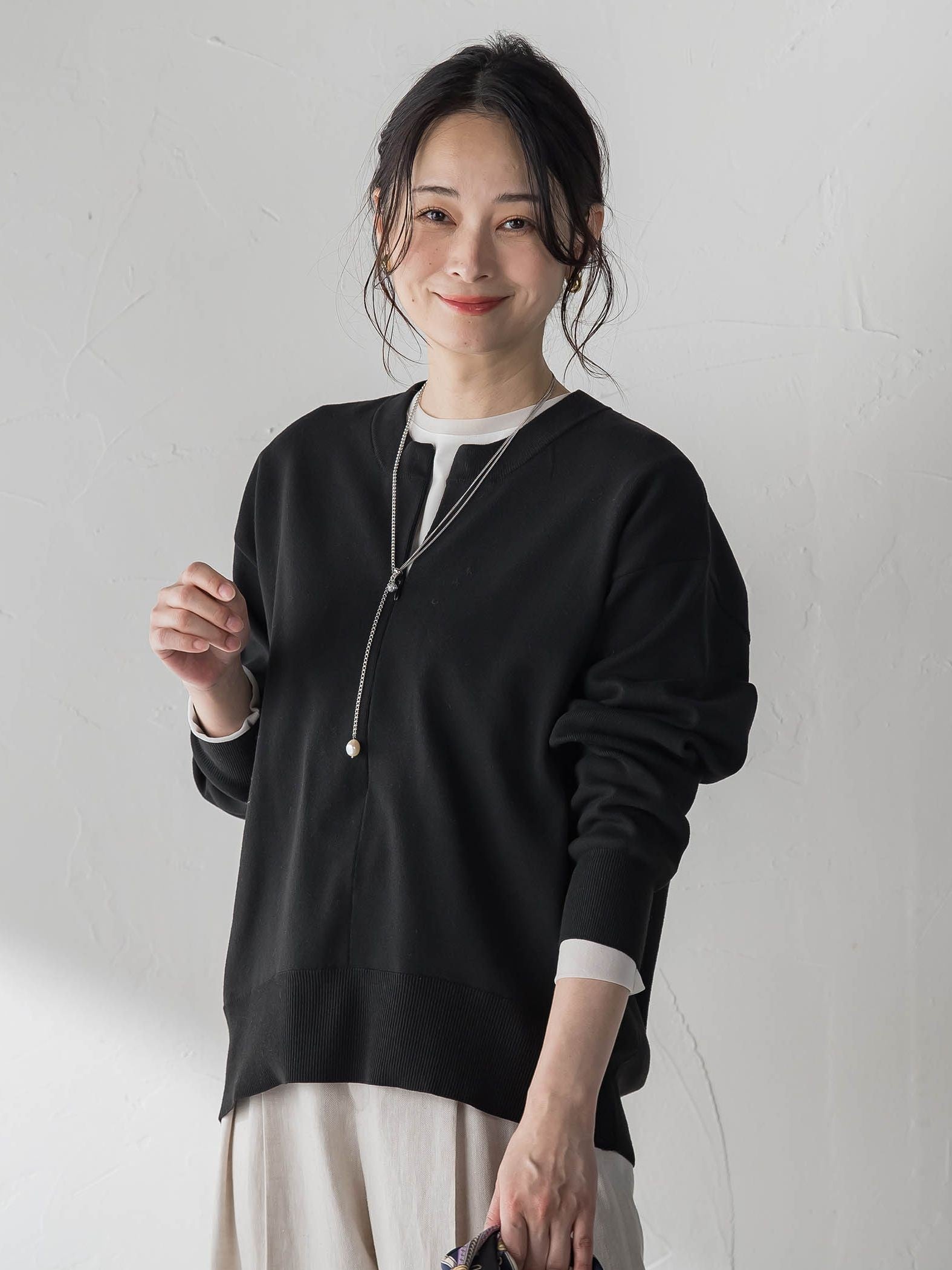【WEB限定】お肌にやさしいファスナーニット