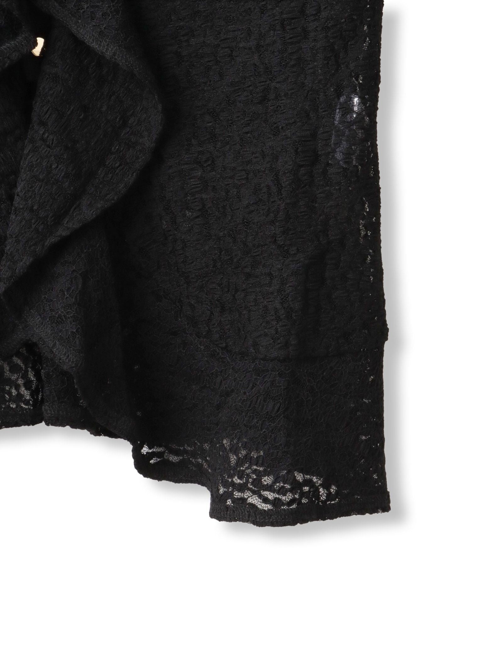 ストレッチレースラッフルカラートップス