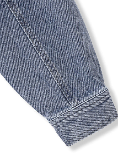 デニムドッキングVネックニットプルオーバー≪洗濯機で洗える≫