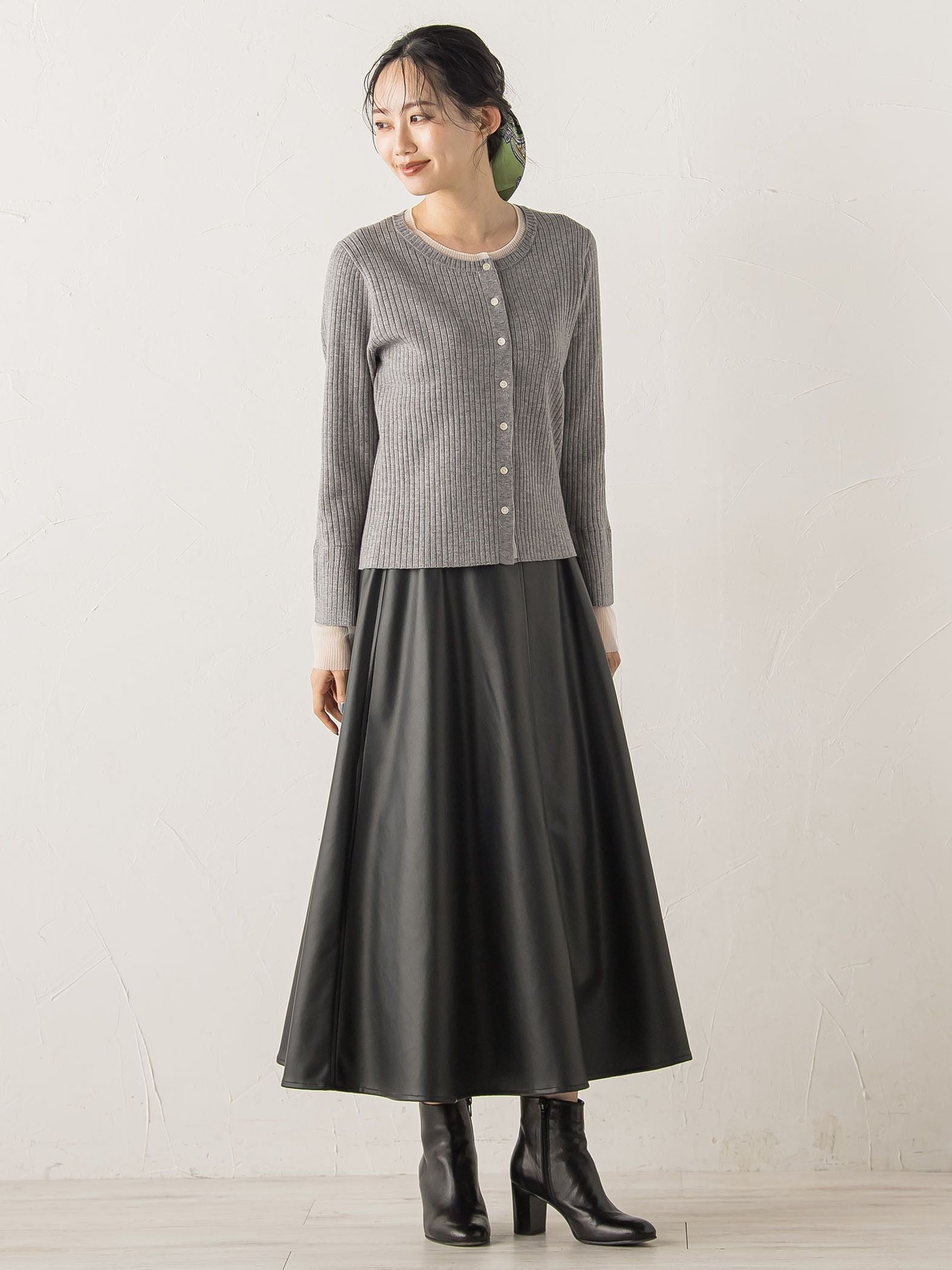 シアー切替えRIBニット≪手洗い可能≫