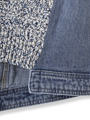 デニムドッキングVネックニットプルオーバー≪洗濯機で洗える≫