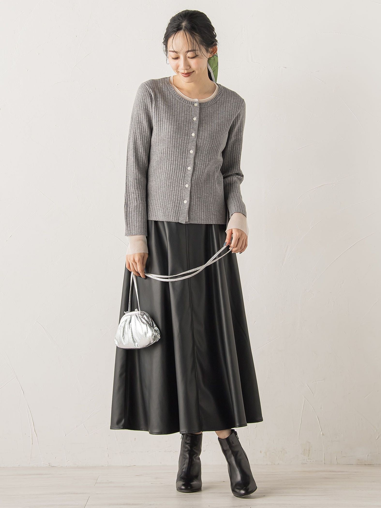 シアー切替えRIBニット≪手洗い可能≫