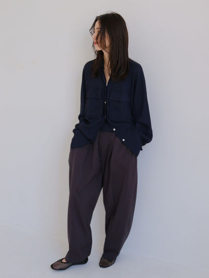 Bicolor curve pants【日本製】≪手洗い可能≫