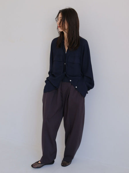 Bicolor curve pants【日本製】≪手洗い可能≫