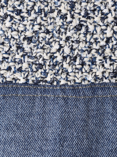 デニムドッキングVネックニットプルオーバー≪洗濯機で洗える≫