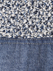 デニムドッキングVネックニットプルオーバー≪洗濯機で洗える≫